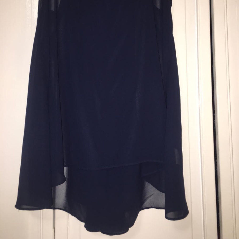 NWOT Francesca's Closet Sheer Blue Top w/ Draping - Picture 3 of 8